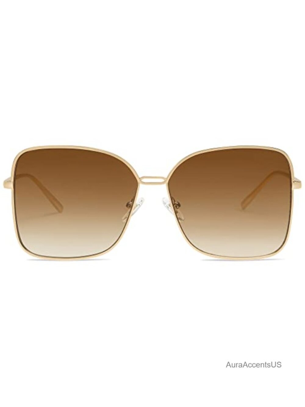 Oversized Square Sunglasses Metal Frame UV400 Protection Full Frame Adult